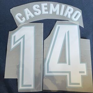 Real Madrid Casemiro #14 Away/Third Name set 2017/18 La Liga Font